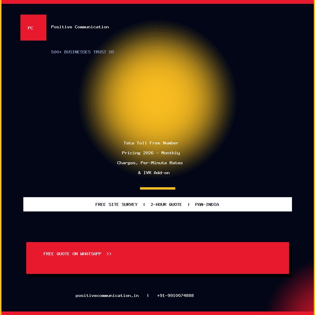 Tata Toll Free Number Pricing 2026 – Detailed Breakdown 💰